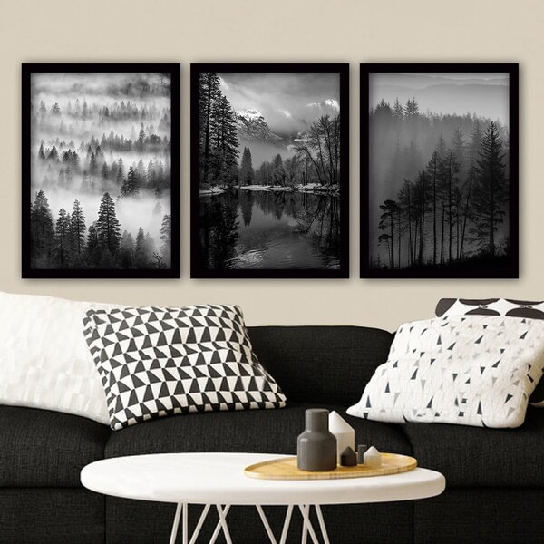 Obrazy zestaw 3 szt. 35x45 cm Black & White – Wallity