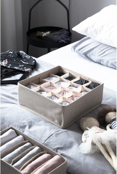 Beżowy organizer do szuflady z 16 przegródkami Bigso Box of Sweden Drawer