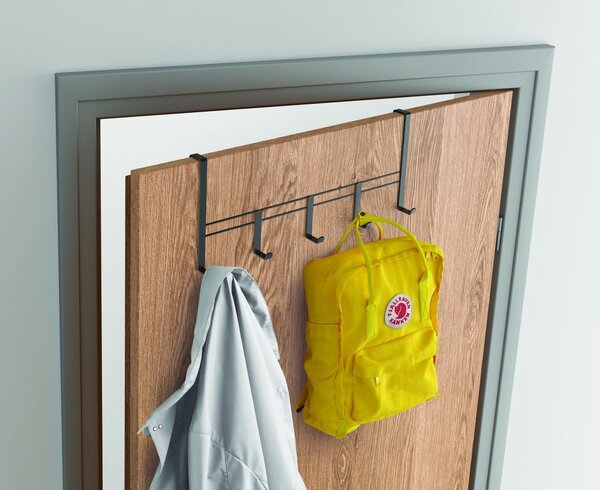 Czarny metalowy wieszak na drzwi 38 cm Lava – Metaltex