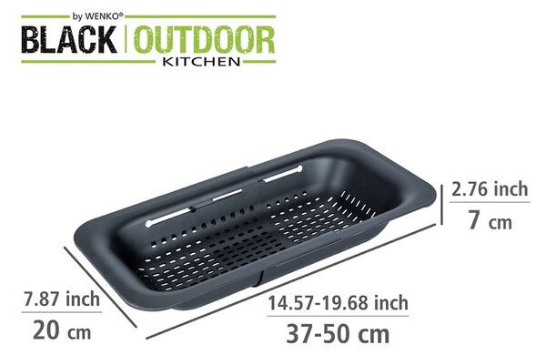 Plastikowy durszlak Black Outdoor Kitchen Sivo – Wenko