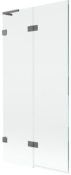 Mexen Lunar L parawan nawannowy 2-skrzydłowy lewy 90 x 150 cm, transparent, gun metal - 897L-090-100-95-00-L