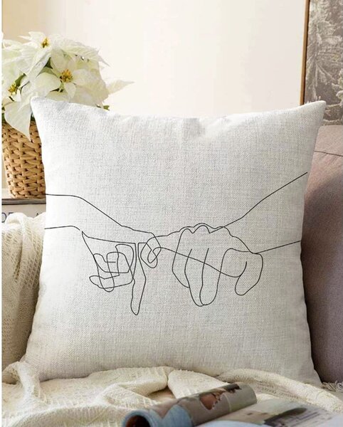 Poszewka na poduszkę z domieszką bawełny Minimalist Cushion Covers Pinky, 55x55 cm