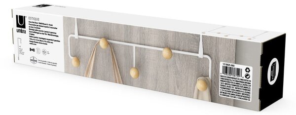 Biały metalowy wieszak na drzwi 39 cm Estique – Umbra