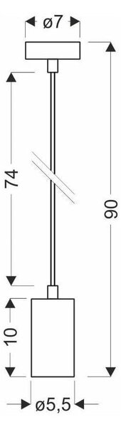 Czarna lampa wisząca z metalowym kloszem ø 7 cm Tubo – Candellux Lighting