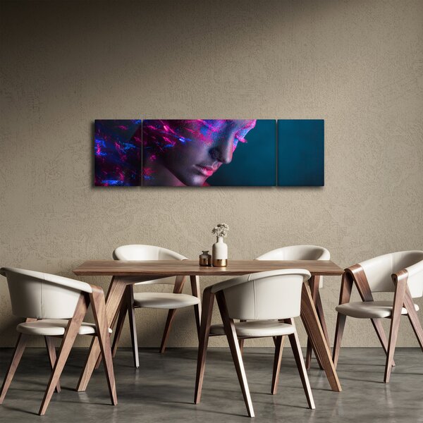 Błyszczący obraz kobiety (170x50 cm)