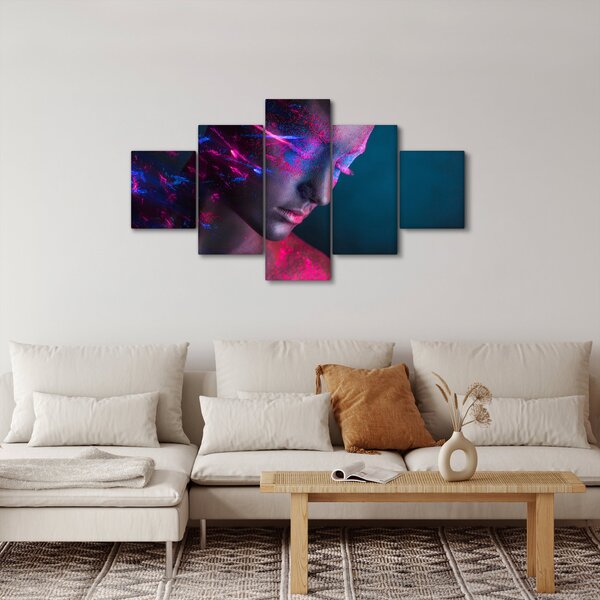 Błyszczący obraz kobiety (125x70 cm)