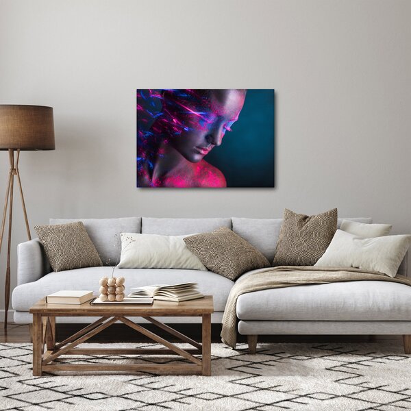 Błyszczący obraz kobiety (70x50 cm)