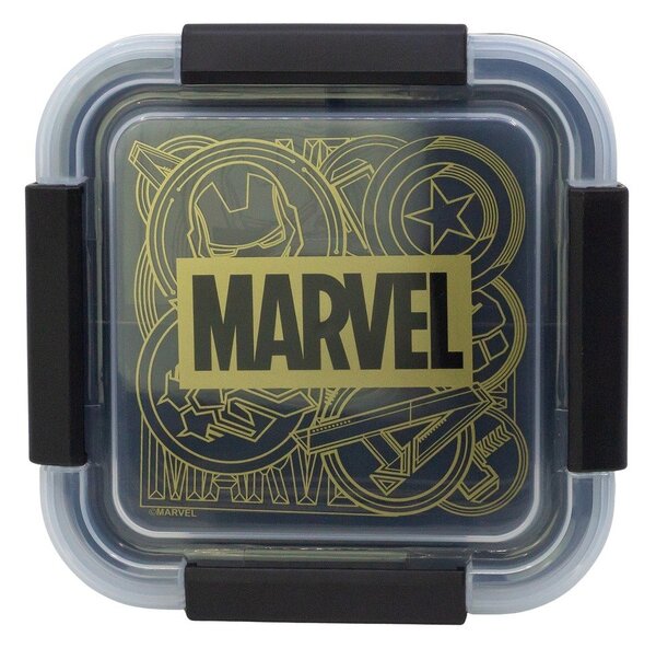 Czarny plastikowy pojemnik śniadaniowy dla dzieci Marvel – STOR