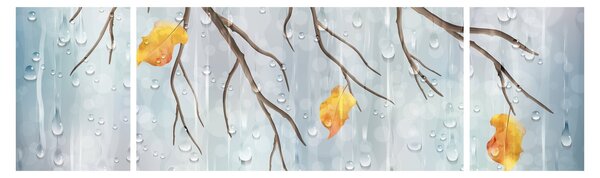 Obraz - Deszczowa jesień (170x50 cm)