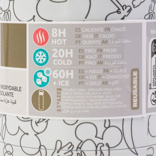 Biały termos dla dzieci ze stali nierdzewnej 665 ml Mickey Mouse – STOR