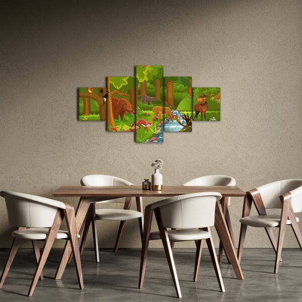 Dziecięcy obraz ze zwierzątkami (125x70 cm)