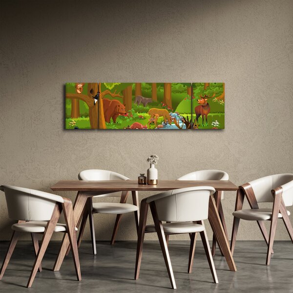 Dziecięcy obraz ze zwierzątkami (170x50 cm)