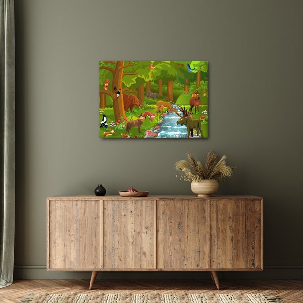 Dziecięcy obraz ze zwierzątkami (70x50 cm)