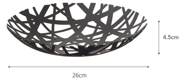 Czarny koszyk na owoce YAMAZAKI Tower, ø 26 cm