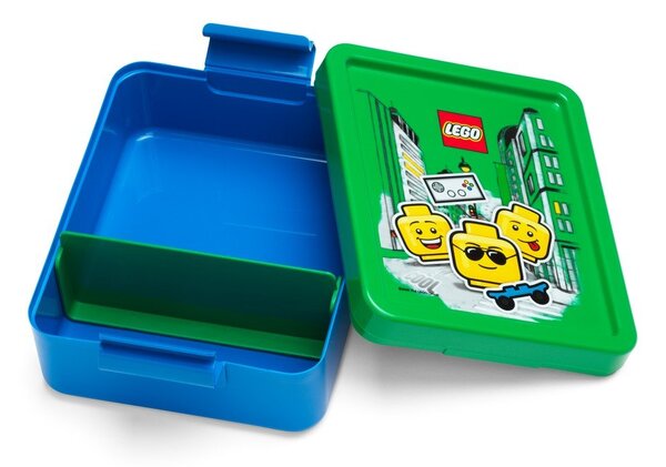 Niebieski pojemnik na przekąski z zielonym wieczkiem LEGO® Iconic