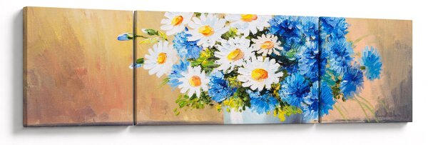 Malowany obraz wazonu z kwiatami (170x50 cm)