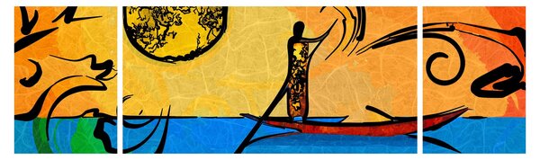 Obraz starożytnego obrazu (170x50 cm)