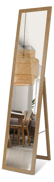 Lustro stojące z ramą w kolorze dębu 36x156 cm