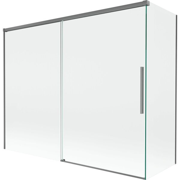 Mexen Rox parawan nawannowy 2-skrzydłowy rozsuwany 190 + 90 x 150 cm, transparent, gun metal - 8C9-190-090-95-00