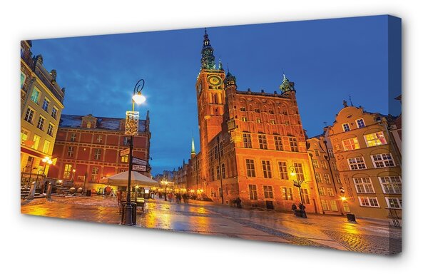 Fotoobraz na płótnie Gdańska Starówka w Nocnej Odsłonie