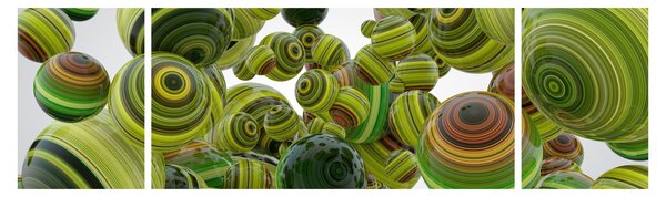 Obraz pasiastych kulek (170x50 cm)