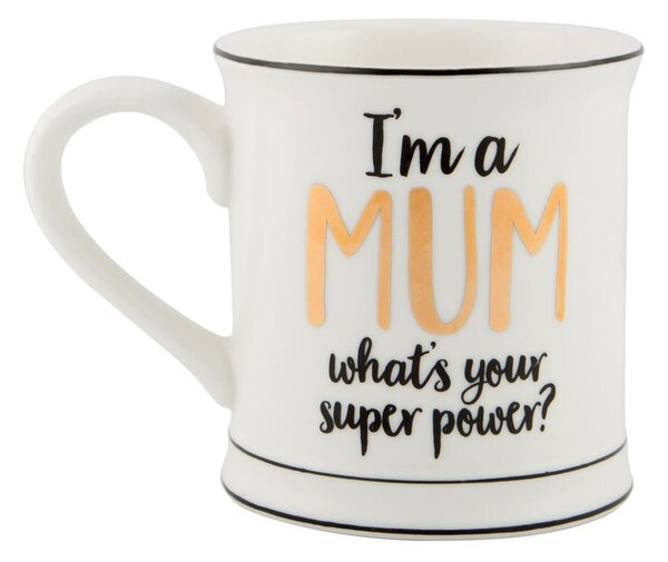Porcelanowy kubek Sass & Belle Super Mum, 400 ml