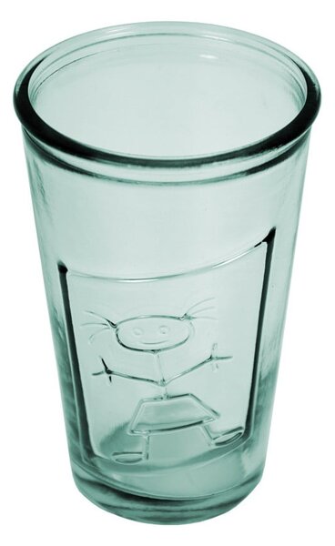 Zielona szklanka ze szkła z recyklingu Ego Dekor Dziewczynka