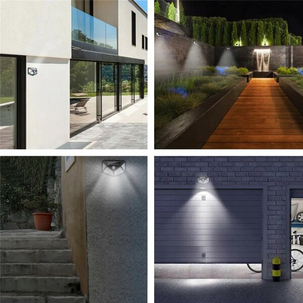 LAMPA SOLARNA z Czujnikiem RUCHU i ZMIERZCHU - 100 LED Zewnętrzna Ścienna