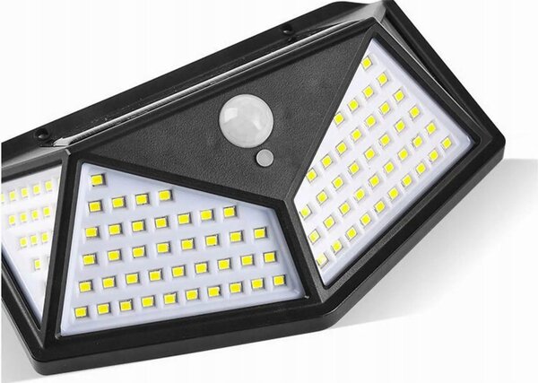 LAMPA SOLARNA z Czujnikiem RUCHU i ZMIERZCHU - 100 LED Zewnętrzna Ścienna