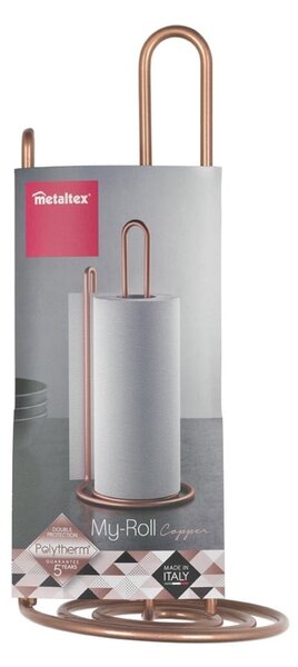 Stojak na ręczniki papierowe w kolorze miedzi Metaltex