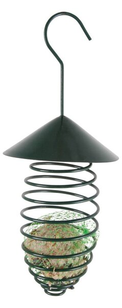Ciemnozielony metalowy karmnik z daszkiem Esschert Design, ⌀ 10,8 cm