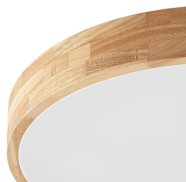 Lampa sufitowa Tanju Lindby, możliwość ściemniania, jasne drewno, salon / jadalnia, drewno, dworkowy / rustykalny
