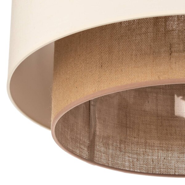 Lampa sufitowa Boho Duolla, możliwość ściemniania, kremowy / amber, sypialnia, tkanina / materiał / jedwab