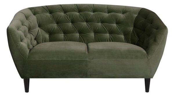 Zielona aksamitna sofa Actona Ria, 150 cm