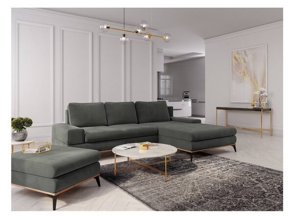 Ciemnoszary rozkładany narożnik Windsor & Co Sofas Planet, prawostronny