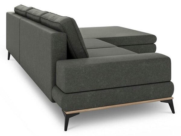 Ciemnoszary rozkładany narożnik Windsor & Co Sofas Planet, prawostronny