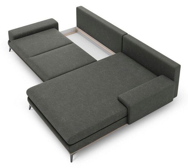 Ciemnoszary rozkładany narożnik Windsor & Co Sofas Planet, prawostronny
