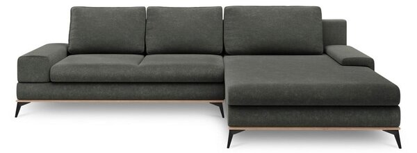 Ciemnoszary rozkładany narożnik Windsor & Co Sofas Planet, prawostronny