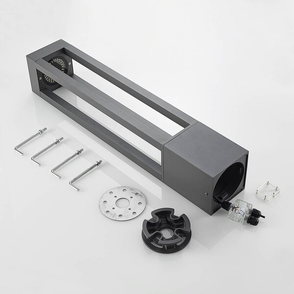 Słupek oświetleniowy LED Lienna Arcchio, aluminiowy / szary / cynkowy, aluminium, nowoczesny