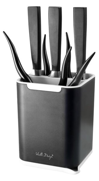 Czarny pojemnik na sztućce Vialli Design Cutlery