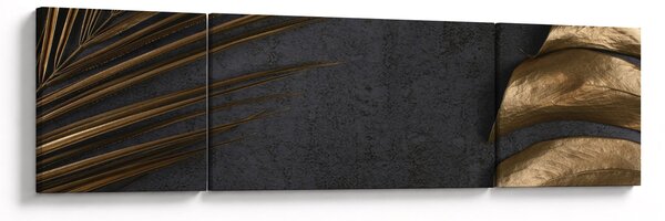 Obraz ze złotymi liśćmi (170x50 cm)