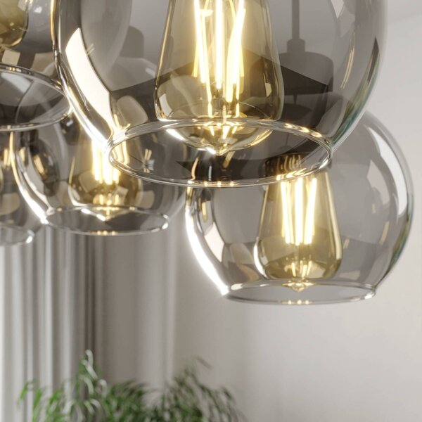 Lampa wisząca szklana Cubus TK Lighting, możliwość ściemniania, czarny, salon / jadalnia, szkło, nowoczesny