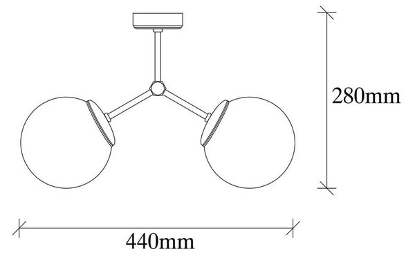 Biała/w kolorze mosiądzu lampa sufitowa ze szklanym kloszem 15x44 cm Damar – Opviq lights