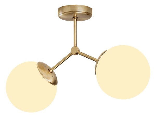 Biała/w kolorze mosiądzu lampa sufitowa ze szklanym kloszem 15x44 cm Damar – Opviq lights