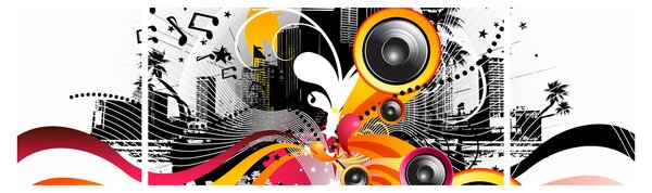 Obraz - Muzyka (170x50 cm)