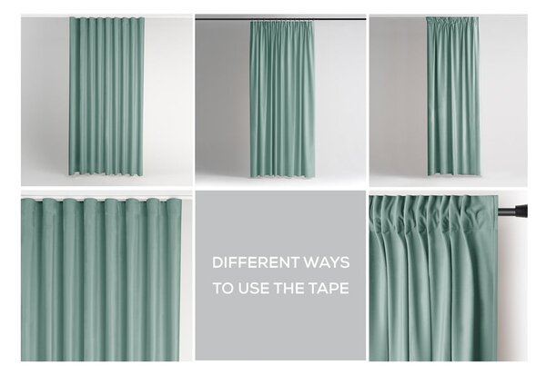 Jasnozielona aksamitna zasłona częściowo zaciemniająca (dimout) 140x245 cm Pleat – Restilo