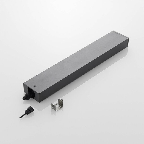 Słupek oświetleniowy LED Lirka Lucande, aluminiowy / szary / cynkowy, aluminium, nowoczesny