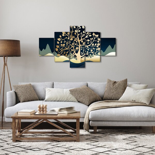 Obraz złotego drzewa (125x70 cm)