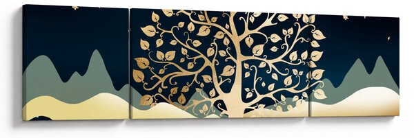 Obraz złotego drzewa (170x50 cm)
