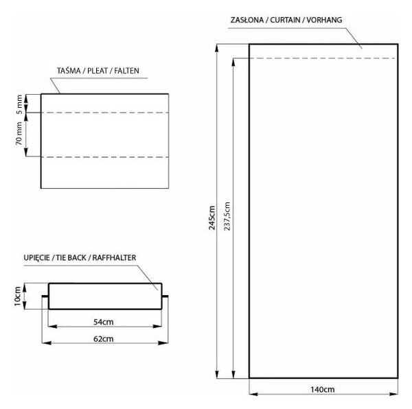 Ciemnoniebieska zasłona częściowo zaciemniająca (dimout) 140x270 cm Kierra – Restilo